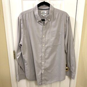 Men's Gray Button Up Long Sleeve Dress Shirt - Button Down Collar